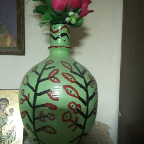 Corfu traditional handmade painted jar new
