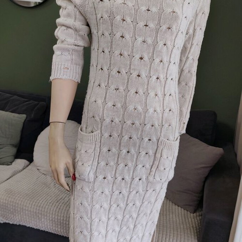 Knitted midi dress like new, beige, Casual Attitude, size L