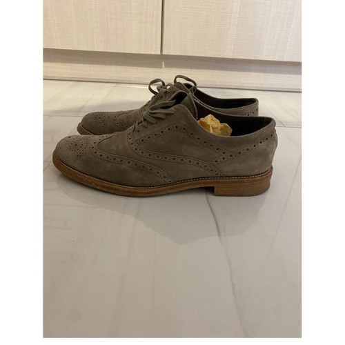 Tods Oxford suede shoes like new, grey and beige