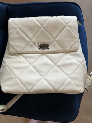 Women's bag and backpack in eco leather like new, white