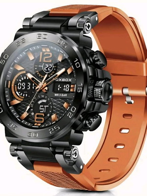 FOXBOX Ανδρικό Ψηφιακό Ρολόι Χειρός Πορτοκαλί Καινούργιο Αδιάβροχο