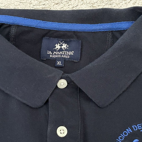 La Martina embroidered logo polo shirt, navy, XL
