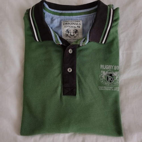 Polo men's short-sleeve cotton shirt 7XL like new, green