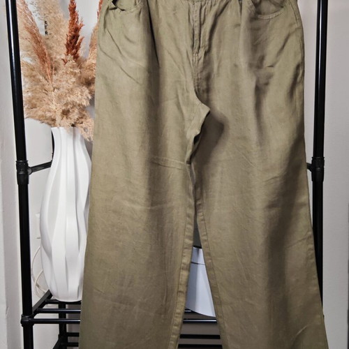 Karavan Khaki Linen Pants size L like new, wide leg