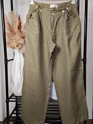 Karavan Khaki Linen Pants size L like new, wide leg