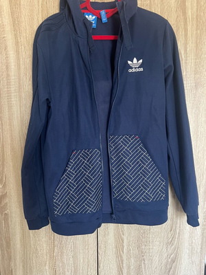 Adidas jacket with hood blue like new unisex size M