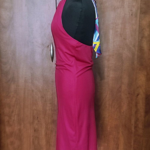 Luxury Who's Who Milano midi dress new, silk and viscose, pink