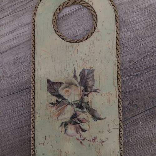 Wooden door decoration with rose handmade, new