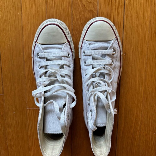 Converse white leather women's shoes used, size 37