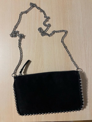 Zara black crossbody bag like new with silver details