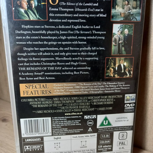 The Remains of the Day DVD with Greek subtitles