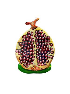Painted sculpture Pomegranate (half) by Andreas Psarakos new