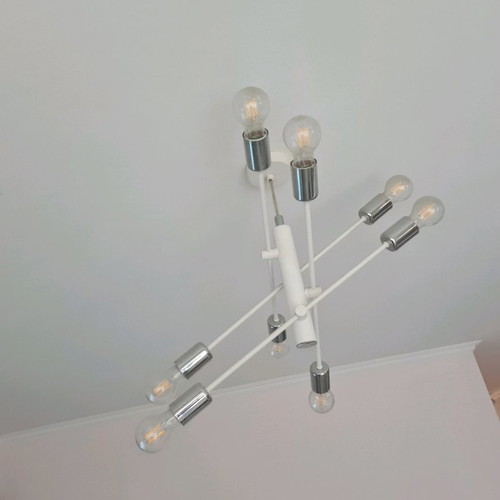 Eglo Gradoli ceiling lights used, modern metal white-silver, set of two