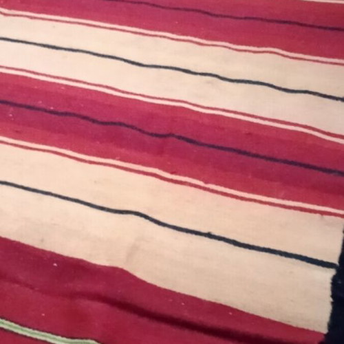 Wool striped handwoven loom rug 2.68x1.68 new