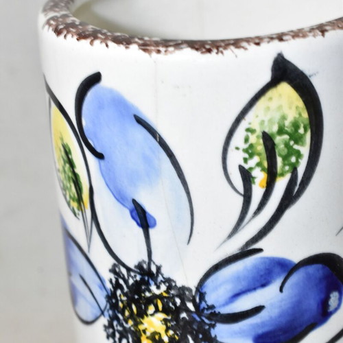 Antique Vase used with Impressive Floral Design and Small Cracks