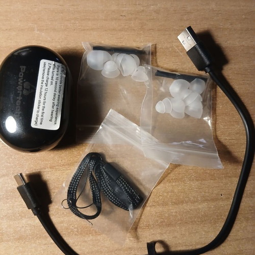 Powertech Hearing Aids PT-1247 rechargeable with case like new, black