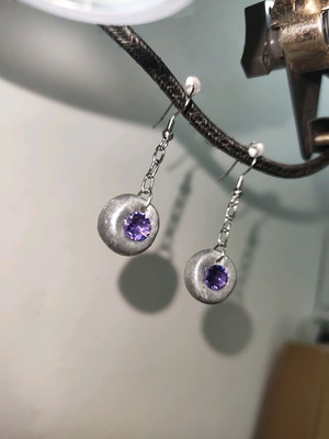 Moonrocks handmade earrings from clay, stainless steel and zirconia new