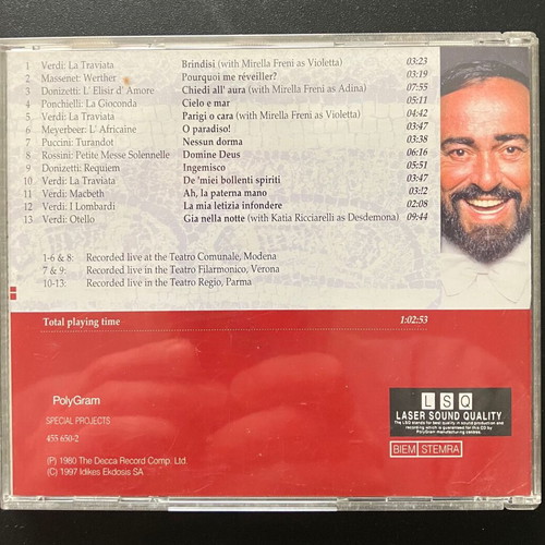 Pavarotti Live In Modena Verona Parma CD used, classical