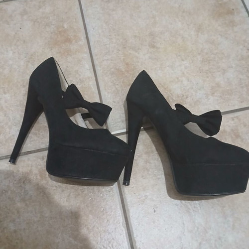 Tulipano black high-heeled women's shoes size 38