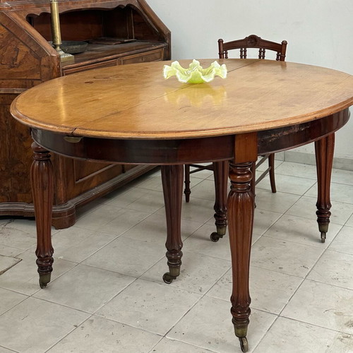Louis Philippe Extendable Dining Table used, 19th Century French Antique