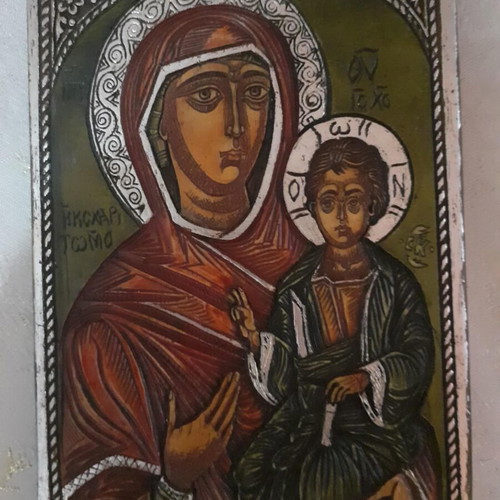 Handmade Icon Panagia Odigitria with Certificate like new