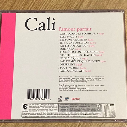 Cali CD authentic, famous French singer