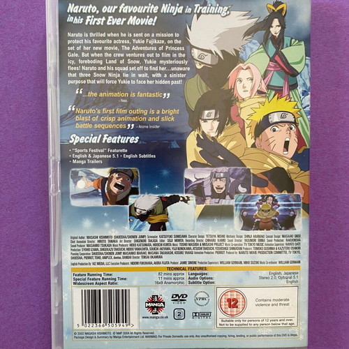 Naruto The Movie Ninja Clash in the Land of Snow DVD like new