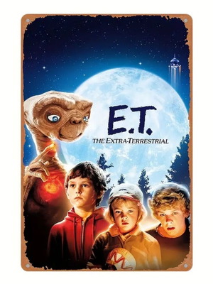 E.T. Alien Metal Wall Sign 20x30cm New