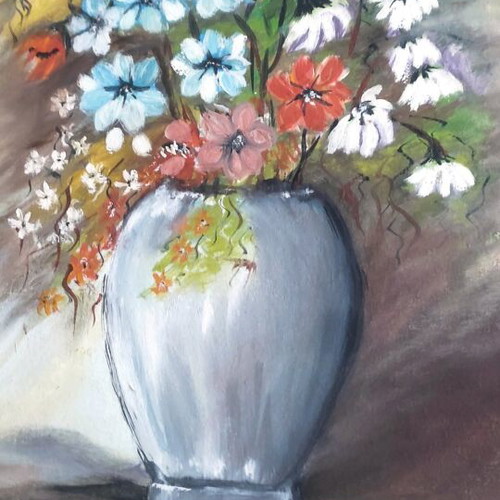 Signed painting by P. Sponthourakis used, 0.47x0.37 m