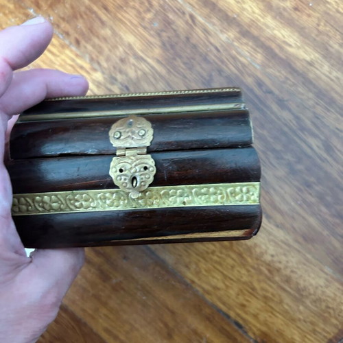 Decorative wooden jewelry box with velvet lining handmade vintage like new