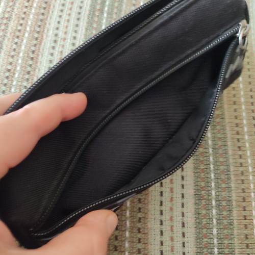 No Fear pencil case, black with checkered design