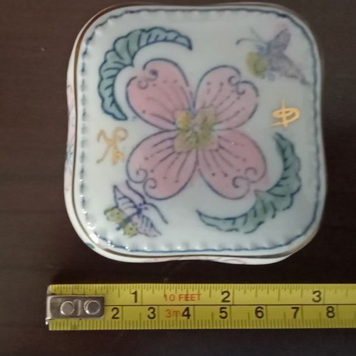 Bohemia porcelain jewelry box used from Czechoslovakia 1960