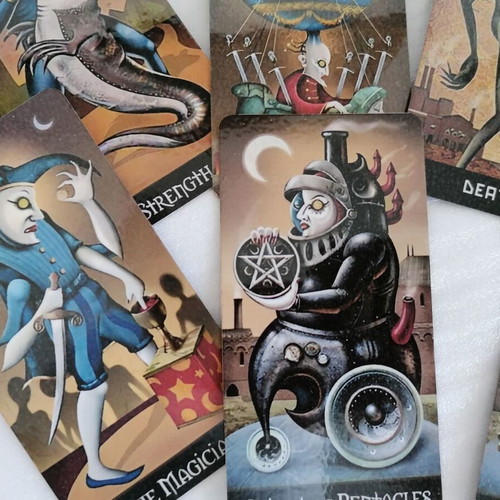 Deviant Moon Tarot handmade used deck with 78 laminated cards
