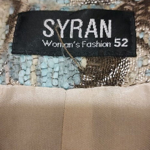 Fabric jacket used with multicolor patterns, wool blend