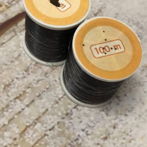 Black fishing line threads for beads, pack of 2, 100 meters each