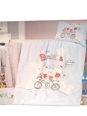 Baby Crib Sheet Set 100x150cm With 2 Pillowcases And Duvet Cover New