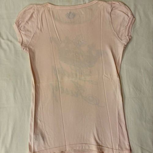 Juicy Couture pink baby tee with blue crown design like new