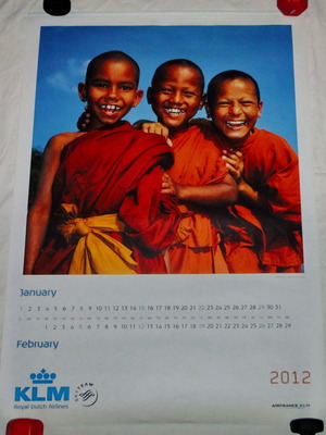 KLM Collectible Wall Calendar 2012 New, Large 1m x 70cm