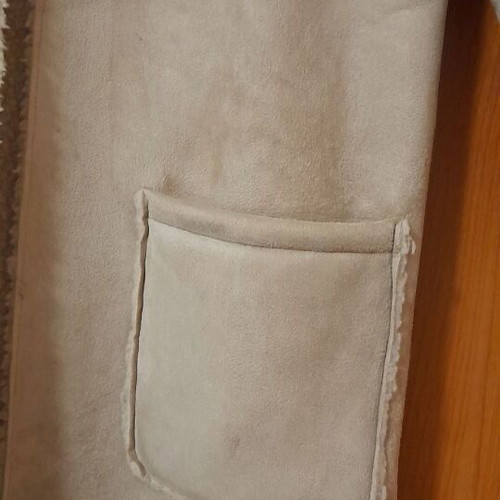 Atmosphere beige coat like new with synthetic fur lining