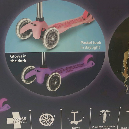 Micro Mini Deluxe Glow LED scooter pink Frozen edition new