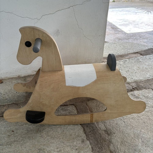 Classic Black and White Wooden Rocking Horse Plantoys used, eco-friendly educational toy