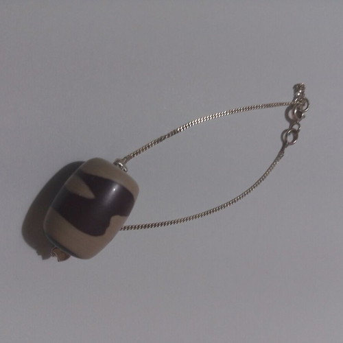 Picture Jasper stone bracelet with 925 silver chain