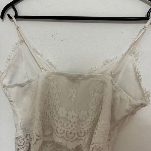 Evening top used, size Large, white with adjustable straps