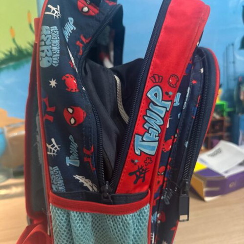 Spiderman preschool trolley school bag