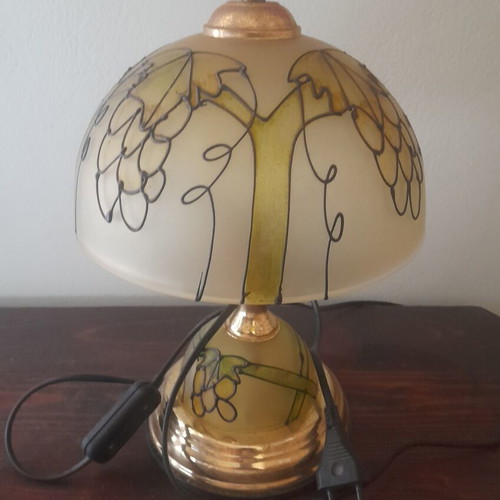 Retro table lamp stained glass like new