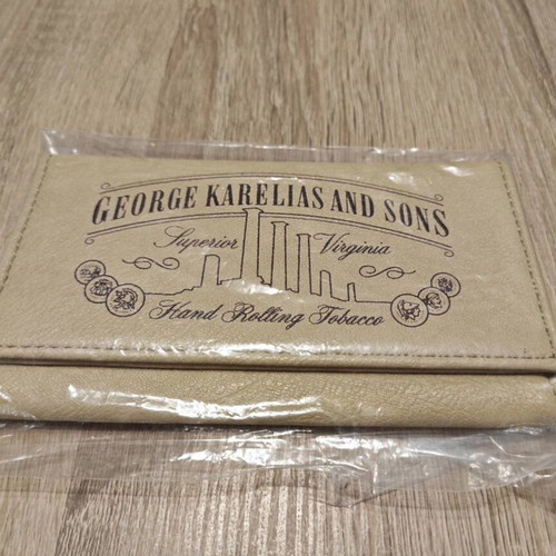 George Karelias and Sons collectible tobacco pouch beige new