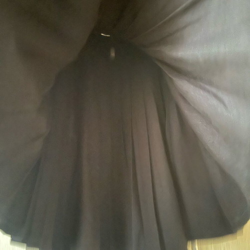 Wool pleated skirt black, high-waisted, used, XS