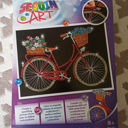 Sequin Art creative set with sequins, bicycle new