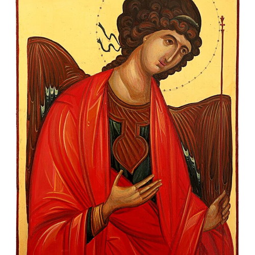 Icon of Archangel Michael new, handmade egg tempera with 24K gold