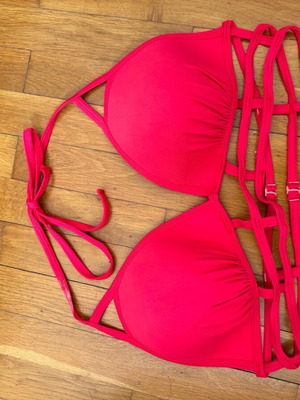 Swimwear top used, red, size XXL